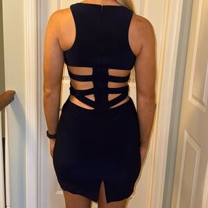 Faviana Navy Cut Out Dress